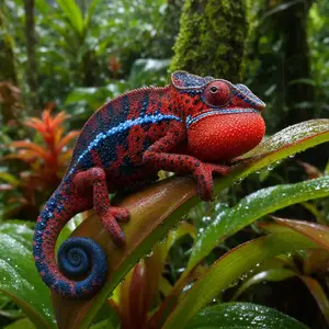 Chameleon + Strawberry frog